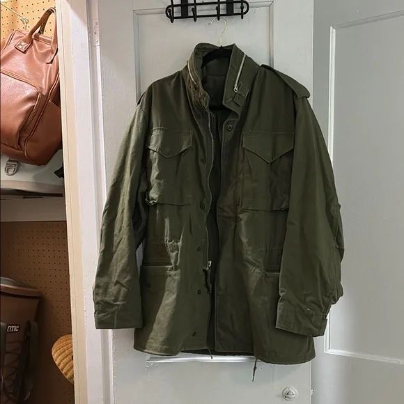 Men's Olive Green Military Jacket - Picture 1 of 9